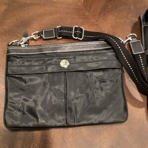 Coach Black Crossbody Bag with Silver Details